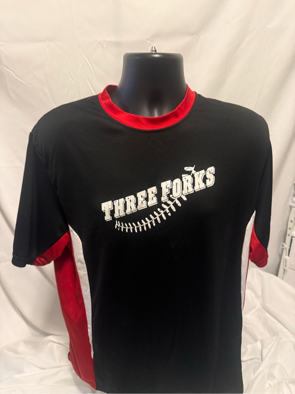 Augusta Sportswear Black and Red Three Forks Athletic Jersey